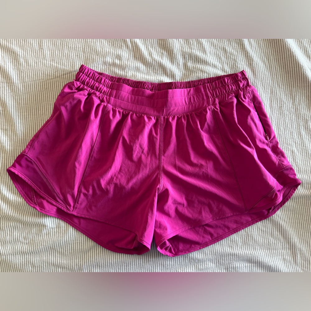 lululemon Hotty Hot Lined Pink Athletic Shorts